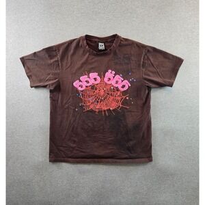 SP5DER x COMPLEXCON Shirt Mens XL Brown‎ 2024 EXCLUSIVE 555 Puff Print Tee